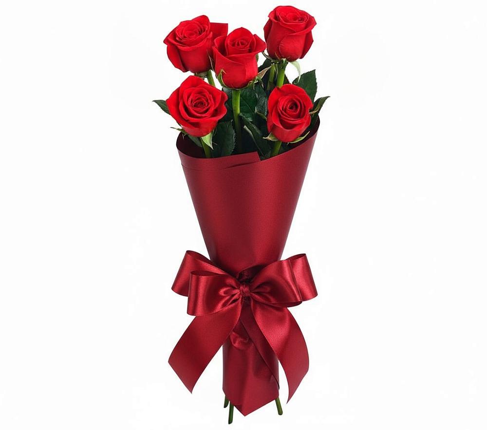 Букет 5 Красных роз Эдлесс Лав в Здвинске