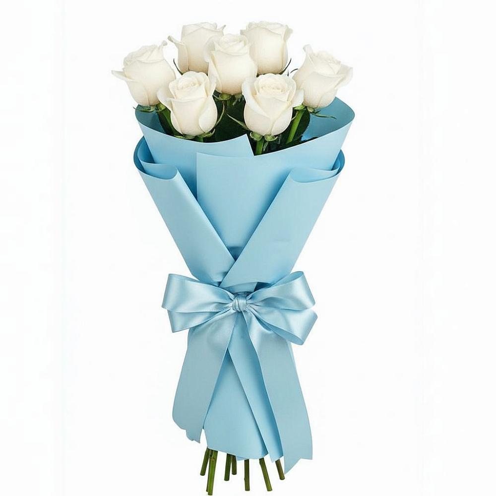 Букет 7 белых роз Проуд в Здвинске