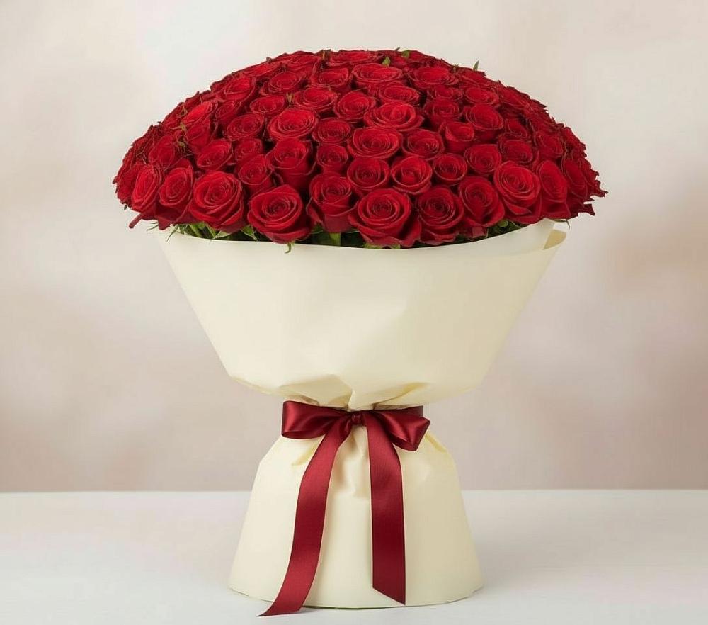 Букет 101 Красная роза Милано в Здвинске