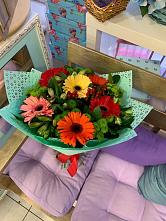 Букет цветов из:  Герберы, Хризантемы и Альстромерии #REPLACE_PRED# Здвинске