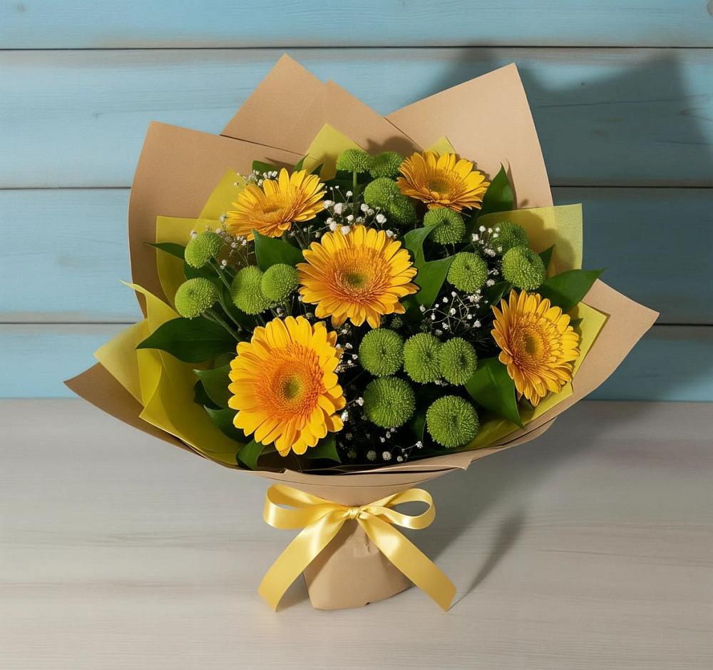 Букет цветов из: Герберы и Хризантемы в Здвинске