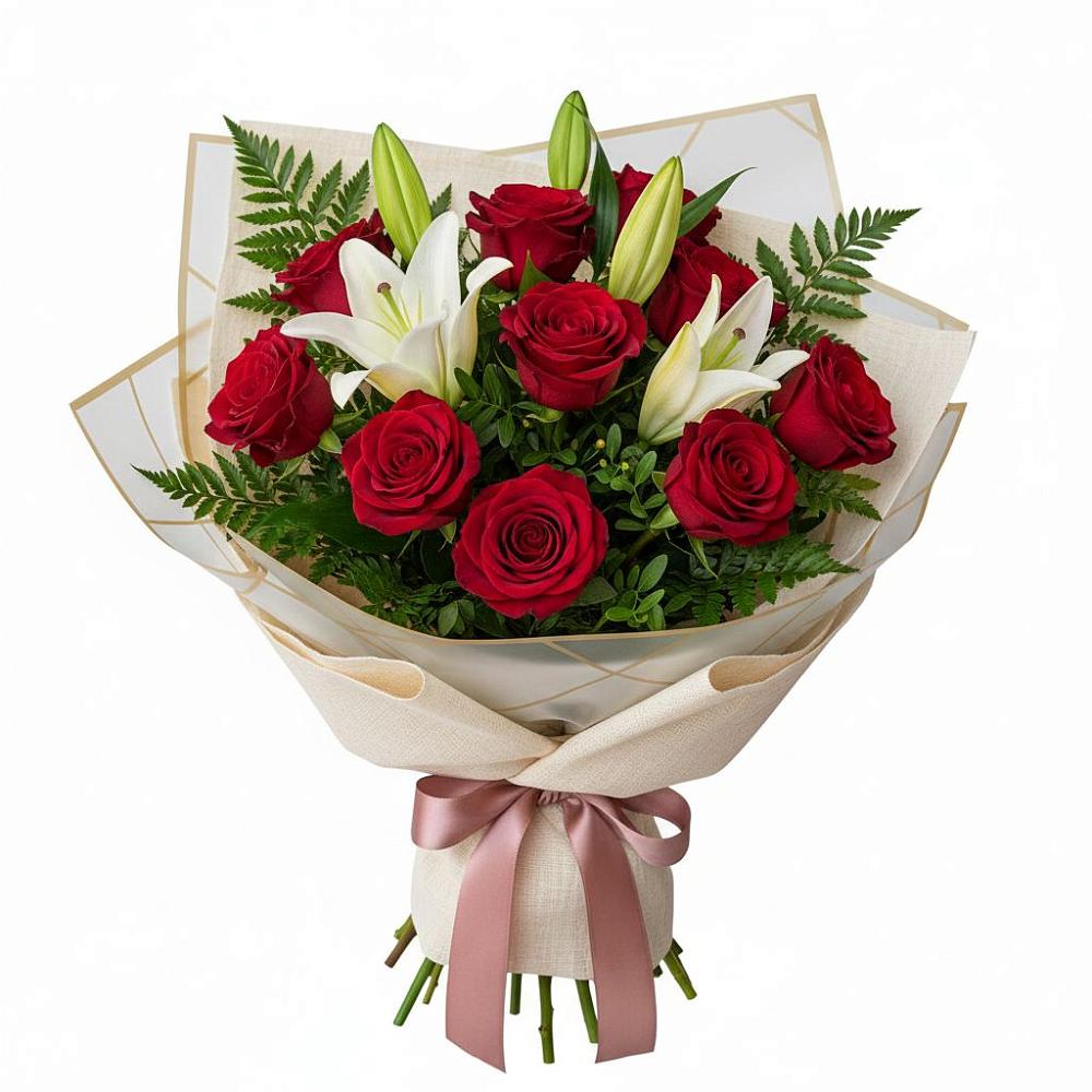 Букет цветов из: Лилии и Розы в Здвинске