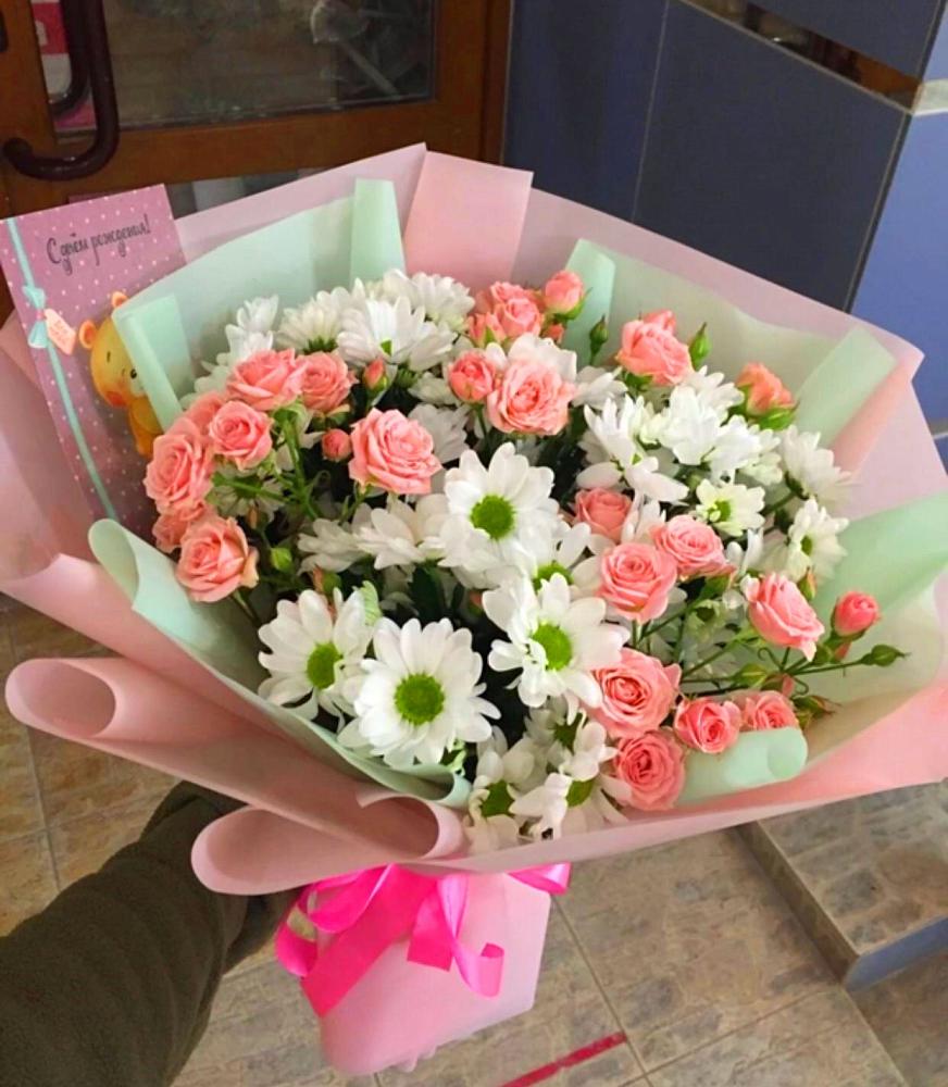 Букет цветов из: Розы и Хризантемы в Здвинске