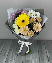 Букет цветов из:  Розы, Герберы и Хризантемы #REPLACE_PRED# Здвинске