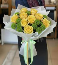 Букет цветов из:  Хризантемы и Розы в Здвинске