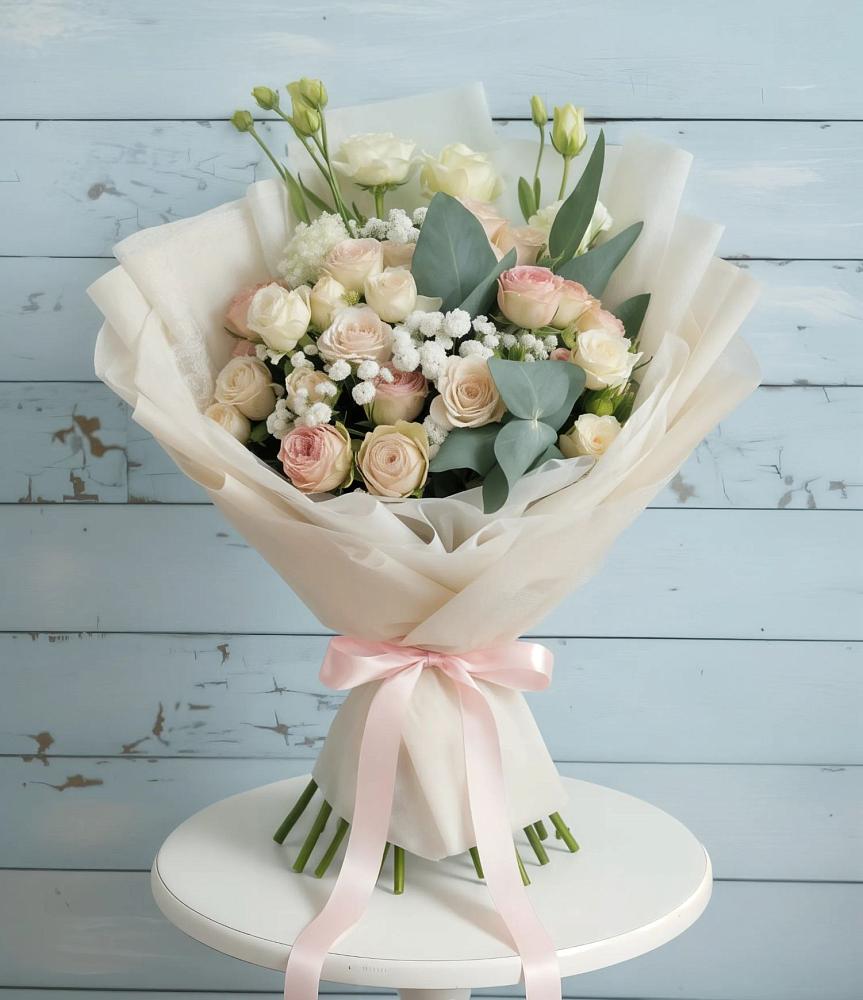 Букет цветов из: Розы и Лизиантусы в Здвинске