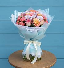 Букет цветов из:  Хризантемы и Розы в Здвинске