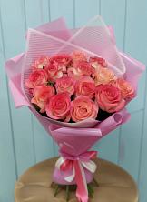 Букет 15 Розовых роз Равель в Здвинске